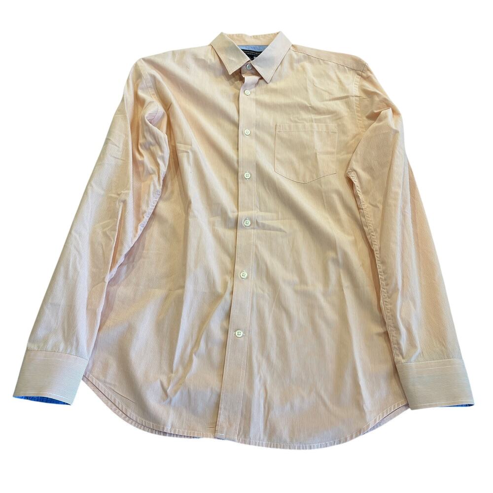 M3-43 BANANA REPUBLIC Men's Collared Button Down Top 100% Cotton Orange large